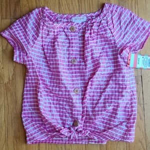 Girls tie front short sleeve shirt